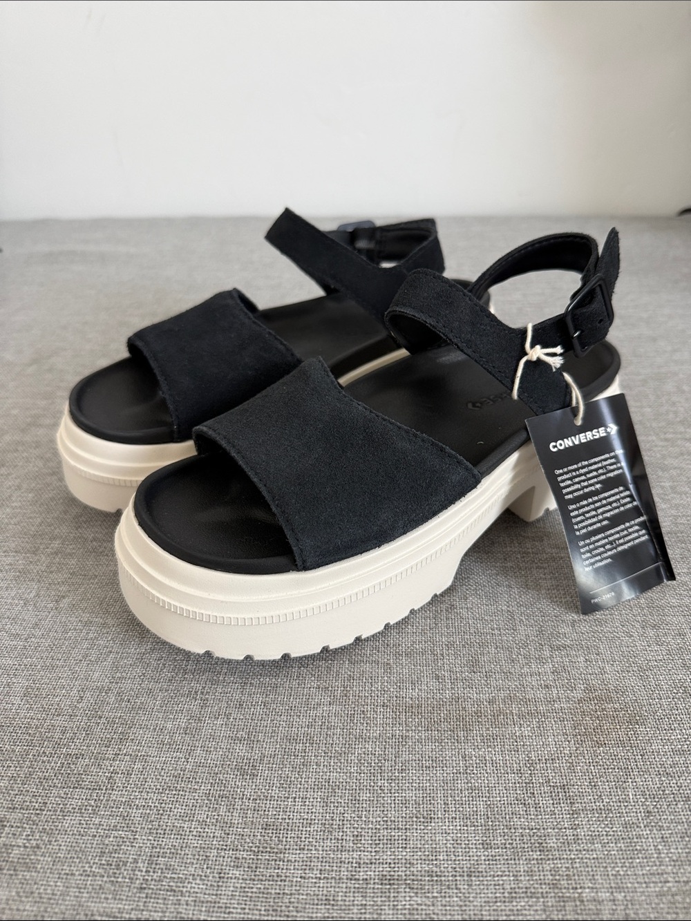 Converse Chuck Taylor All Star Lugged Heel Platform Sandals Black/Egret